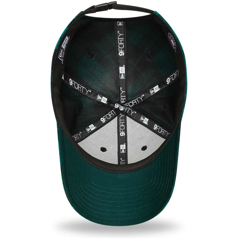 mutzen-gebogen-grun-verstellbares-band-negro-9forty-plaid-der-los-angeles-dodgers-mlb-von-new-era