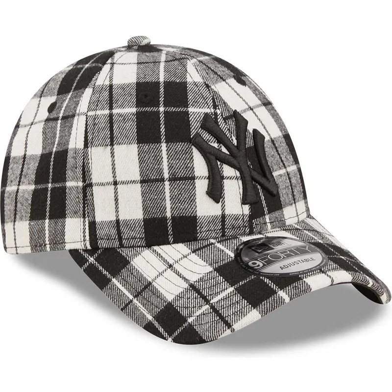 cappelli-curva-nero-cinghia-regolabile-9forty-plaid-dei-new-york-yankees-mlb-di-new-era