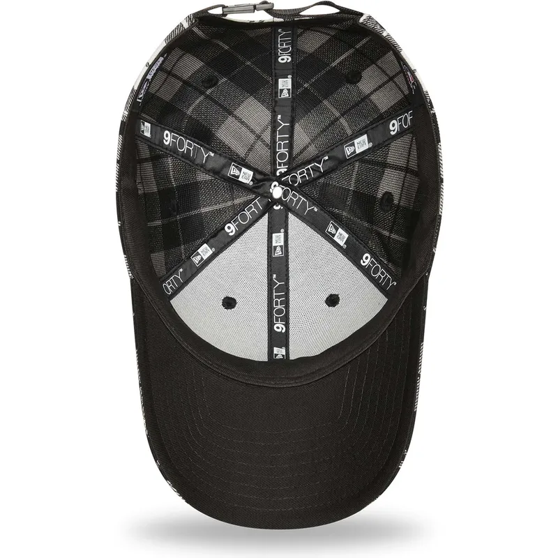 cappelli-curva-nero-cinghia-regolabile-9forty-plaid-dei-new-york-yankees-mlb-di-new-era