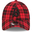 cappellino-curvo-rosso-regolabile-con-logo-nero-9forty-plaid-dei-boston-red-sox-mlb-di-new-era