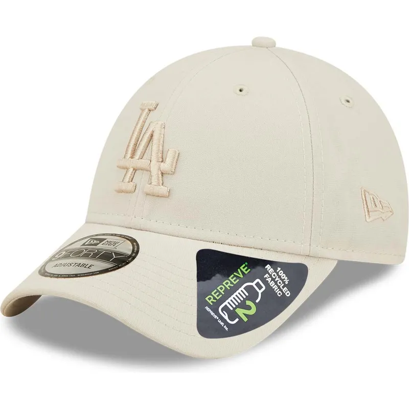 cappellino-snapback-curvo-beige-con-logo-beige-9forty-repreve-dei-los-angeles-dodgers-mlb-di-new-era
