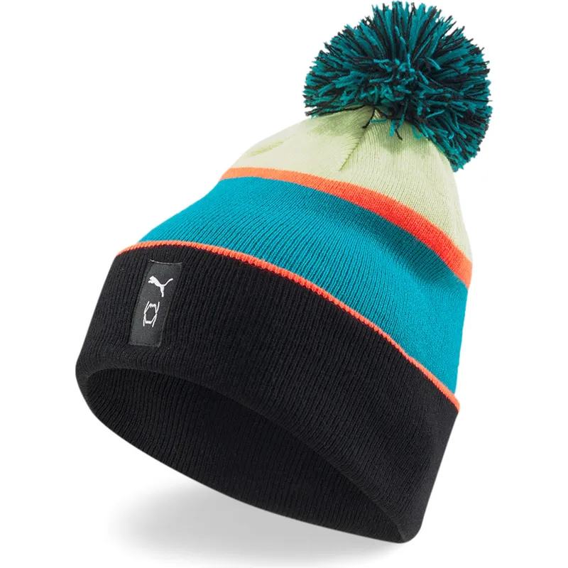 Bonnet noir et bleu avec pompom Basketball Puma