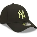 cappellino-curvo-nero-regolabile-con-logo-verde-9forty-league-essential-di-new-york-yankees-mlb-di-new-era