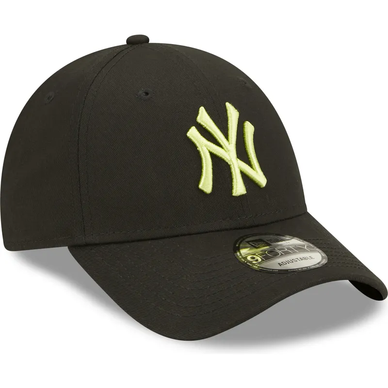 cappellino-curvo-nero-regolabile-con-logo-verde-9forty-league-essential-di-new-york-yankees-mlb-di-new-era