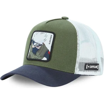 Gorra trucker verde, blanca y azul marino Kakashi Hatake KAK1 Naruto de Capslab