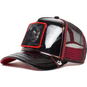 gorra-trucker-nera-pantera-black-panther-power-forever-in-pelle-verniciata-the-farm-di-goorin-bros