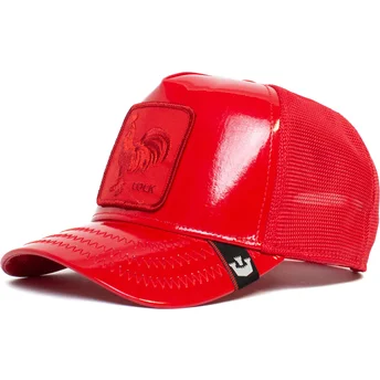 rote-trucker-kappe-gallo-cock-big-red-patent-leather-the-farm-von-goorin-bros
