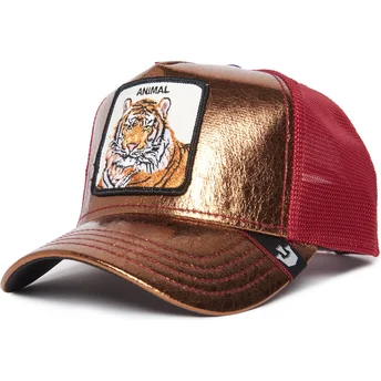 cappellino-trucker-arancione-e-rosso-tigre-spotlight-metallic-the-farm-di-goorin-bros