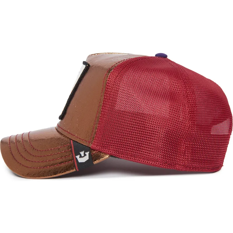 cappellino-trucker-arancione-e-rosso-tigre-spotlight-metallic-the-farm-di-goorin-bros