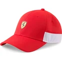 cappello-curvo-rosso-e-bianco-regolabile-sptwr-race-bb-di-ferrari-formula-1-di-puma