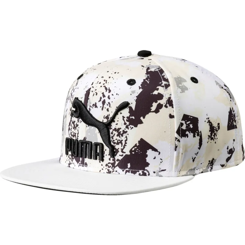 snapback-bianco-a-visiera-piatta-ls-colour-block-di-puma