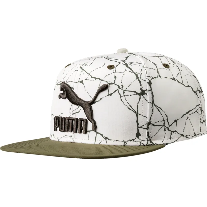 cappello-snapback-bianco-e-verde-a-visiera-piatta-ls-colour-block-di-puma