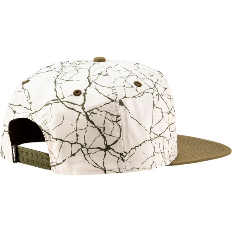 cappello-snapback-bianco-e-verde-a-visiera-piatta-ls-colour-block-di-puma