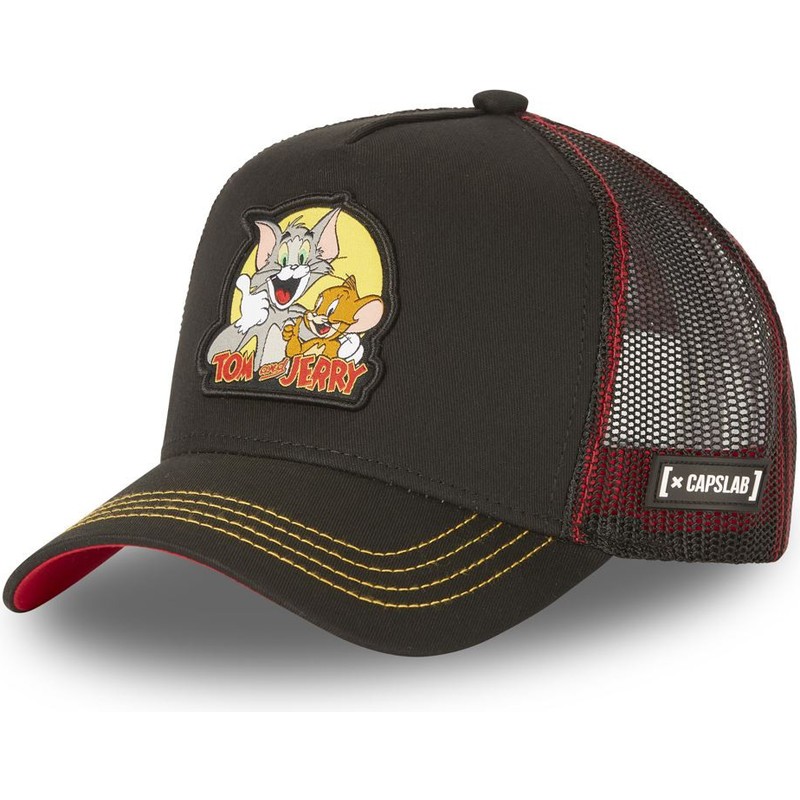 capslab-tom-and-jerry-tj1-looney-tunes-black-and-red-trucker-hat