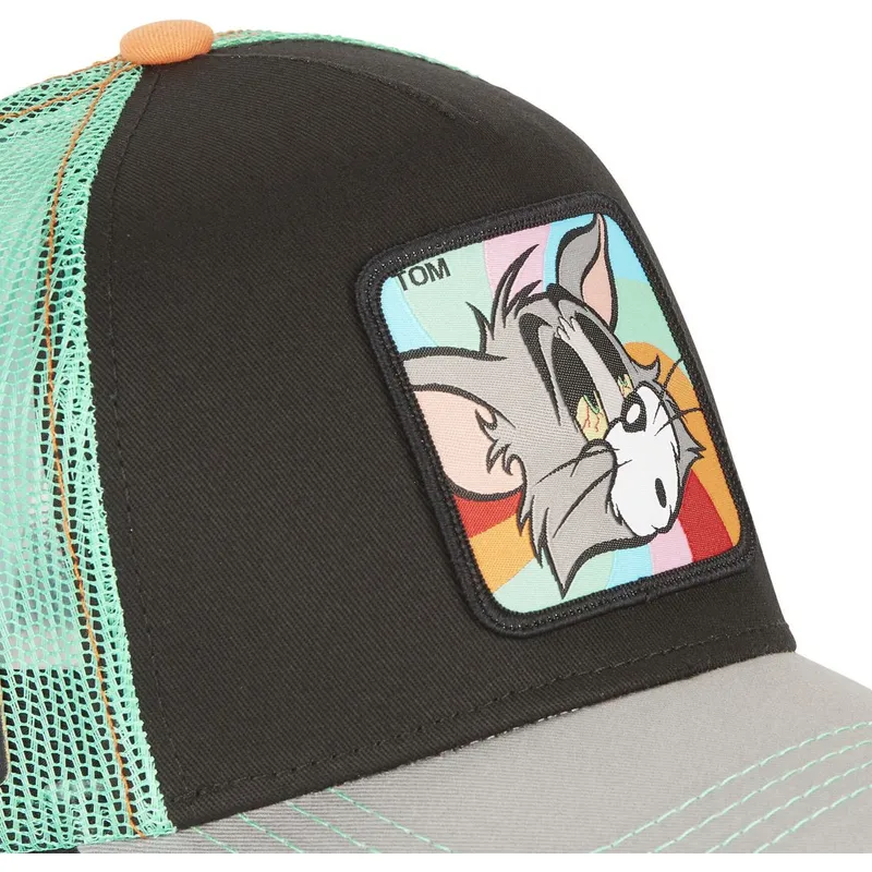 cappellino-trucker-nero-verde-e-grigio-tom-to6-looney-tunes-di-capslab