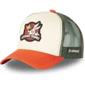 gorra-trucker-beige-verde-e-arancione-bugs-bunny-e-daffy-duck-lo2-looney-tunes-di-capslab