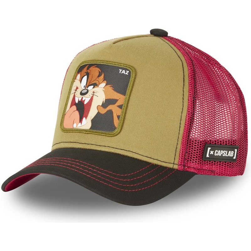 capslab-tasmanian-devil-ta2-looney-tunes-brown-red-and-black-trucker-hat