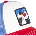 capslab-looney-tunes-silvestre-sy2-weisse-blaue-und-rote-trucker-kappe