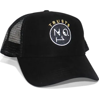 Trucker kasket sort Trusts No.1 Suede Black Gold Logo fra The No.1 Face