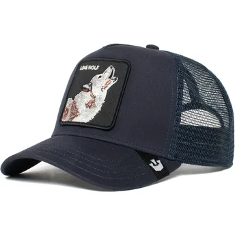 Cappellino trucker blu marino lupo Wolf di Goorin Bros.