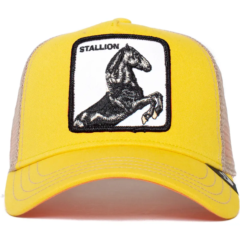 trucker-cap-gelb-und-weiss-pferd-the-stallion-the-farm-von-goorin-bros