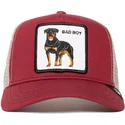 gorra-trucker-roja-y-blanca-rottweiler-the-baddest-boy-the-farm-de-goorin-bros