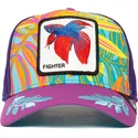 czapka-trucker-fioletowa-ryba-bojownik-syjamski-fighter-even-betta-the-farm-od-goorin-bros