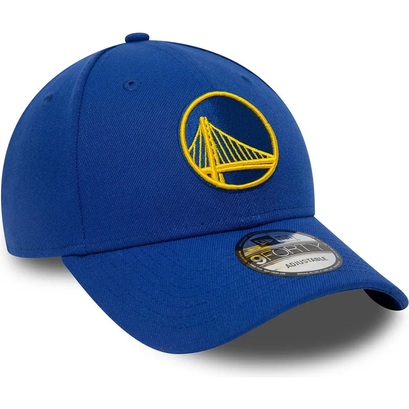 blaue-verstellbare-gebogene-kappe-9forty-the-league-der-golden-state-warriors-nba-von-new-era