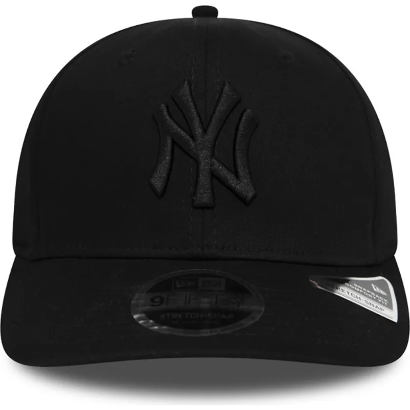 schwarze-gebogene-snapback-kappe-mit-schwarzem-logo-9fifty-tonal-stretch-snap-der-new-york-yankees-mlb-von-new-era