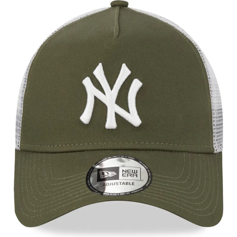 grune-und-weisse-trucker-kappe-9forty-a-frame-der-new-york-yankees-mlb-von-new-era