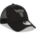 sort-trucker-kasket-med-sort-logo-9forty-a-frame-tonal-fra-chicago-bulls-nba-fra-new-era