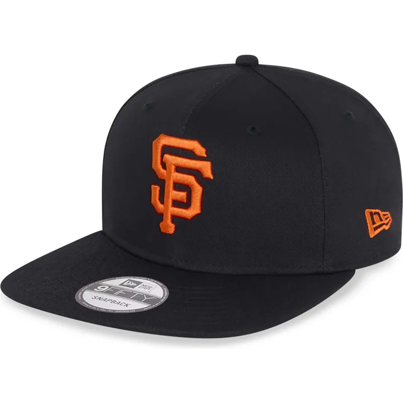 cappello-piatto-nero-snapback-9fifty-essential-dei-san-francisco-giants-mlb-di-new-era