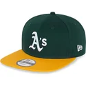 gorra-plana-verde-y-amarilla-snapback-9fifty-essential-de-oakland-athletics-mlb-de-new-era