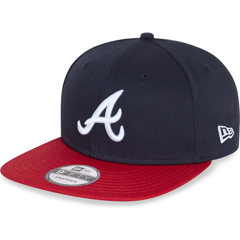 cappello-piatto-blu-marino-e-rosso-snapback-9fifty-essential-di-atlanta-braves-mlb-di-new-era