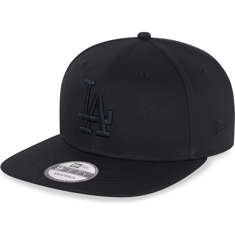 cappello-piatto-nero-snapback-con-logo-nero-9fifty-dei-los-angeles-dodgers-mlb-di-new-era