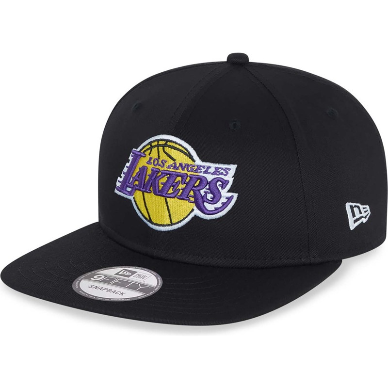 new-era-flat-brim-9fifty-essential-los-angeles-lakers-nba-black-snapback-cap
