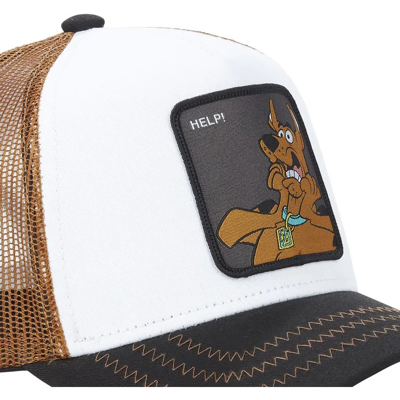 cappellino-trucker-bianco-marrone-e-nero-scooby-doo-help-rel-scooby-doo-di-capslab
