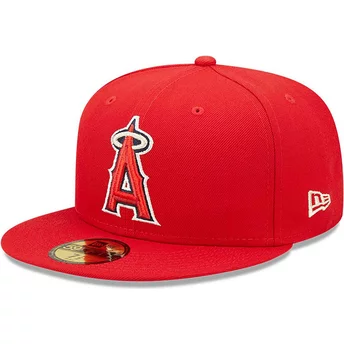 New Era Flat Brim 59FIFTY Authentic On Field Los Angeles Angels MLB Red Fitted Cap
