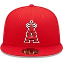 cappello-piatto-rosso-aderente-59fifty-authentic-on-field-dei-los-angeles-angels-mlb-di-new-era