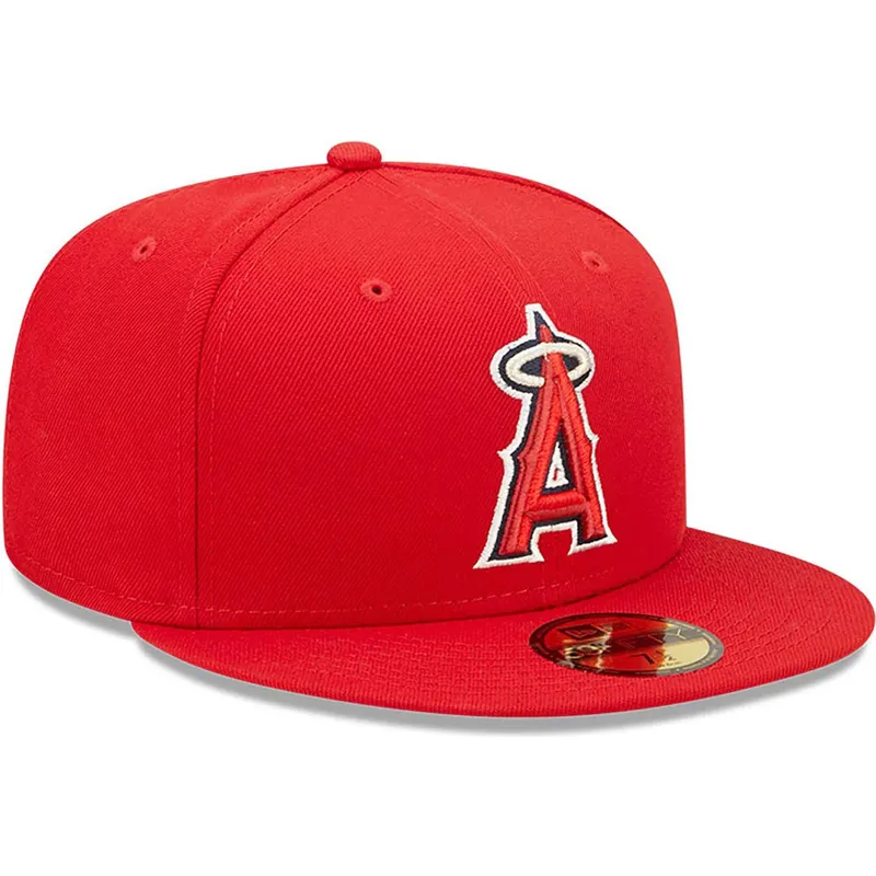 cappello-piatto-rosso-chiuso-59fifty-authentic-on-field-dei-los-angeles-angels-mlb-di-new-era