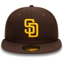 cappello-piatto-marrone-regolabile-59fifty-authentic-on-field-di-san-diego-padres-mlb-di-new-era