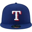 cappellino-piatto-blu-aderente-59fifty-authentic-on-field-dei-texas-rangers-mlb-di-new-era