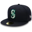 cappello-piatto-blu-navy-aderente-59fifty-authentic-on-field-dei-seattle-mariners-mlb-di-new-era