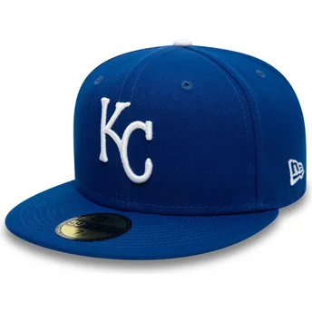 Mützen flach blau angepasst 59FIFTY Authentic On Field der Kansas City Royals MLB von New Era