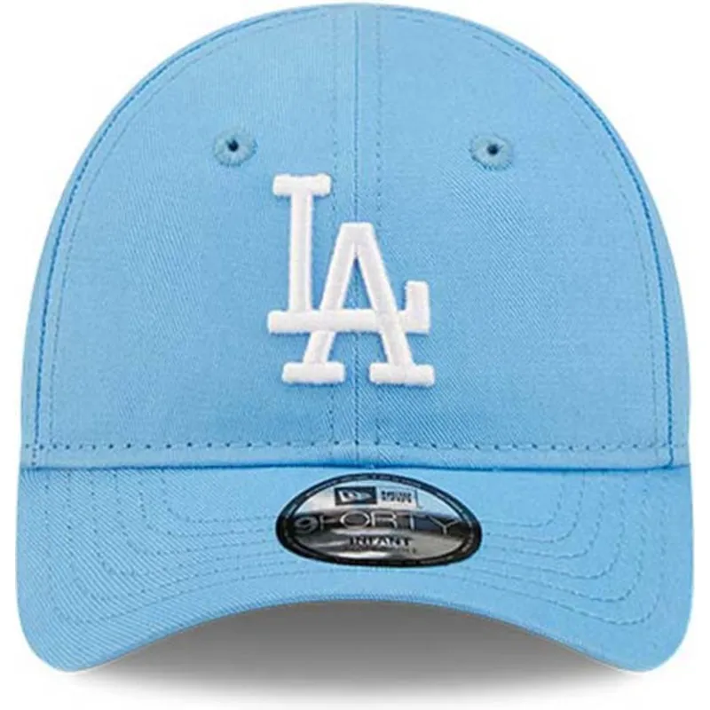 cappelli-curva-blu-cinghia-regolabile-per-bambino-claro-pequeno-9forty-league-essential-dei-los-angeles-dodgers-mlb-di-new-era