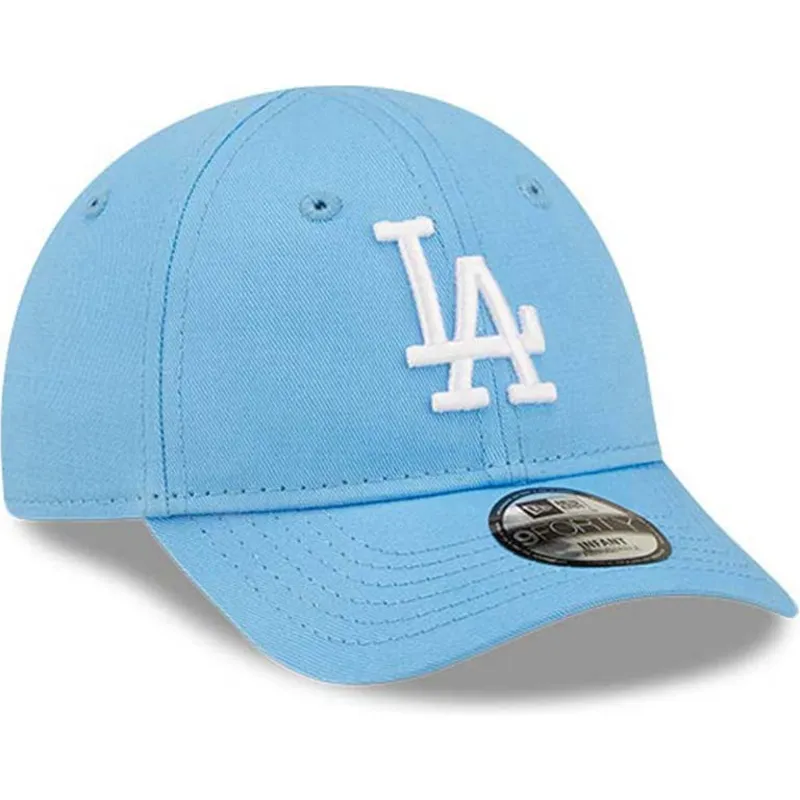 cappelli-curva-blu-cinghia-regolabile-per-bambino-claro-pequeno-9forty-league-essential-dei-los-angeles-dodgers-mlb-di-new-era