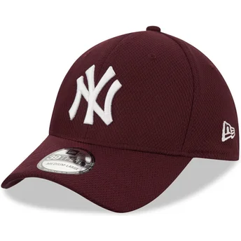 cappelli-curva-rosso-regolato-granate-39thirty-diamond-era-dei-new-york-yankees-mlb-di-new-era