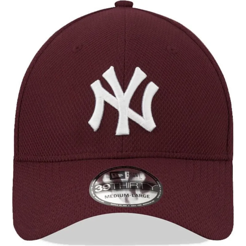 cappelli-curva-rosso-regolato-granate-39thirty-diamond-era-dei-new-york-yankees-mlb-di-new-era
