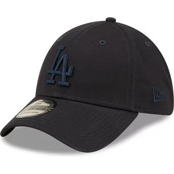 casquette-courbee-bleue-marine-ajustee-avec-logo-bleu-marine-39thirty-league-essential-los-angeles-dodgers-mlb-new-era