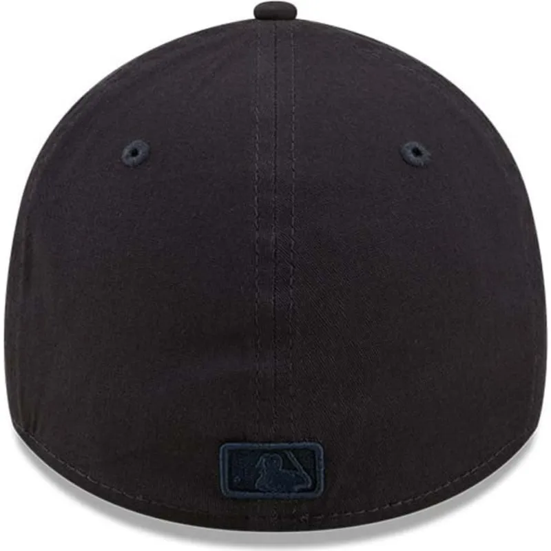 marineblaue-gebogene-verstellbare-kappe-mit-marineblauen-logo-39thirty-league-essential-der-los-angeles-dodgers-mlb-von-new-era